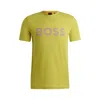 Hugo Boss Cotton-jersey T-shirt With Rubber-print Logo In Green