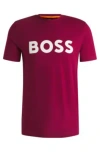 Hugo Boss Cotton-jersey T-shirt With Rubber-print Logo In Light Red