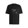 Hugo Boss Cotton-jersey T-shirt With Seasonal Artwork In Black