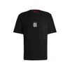 Hugo Boss Mens Hugo Branded-print Short-sleeved Cotton-jersey T-shirt In Black