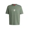 Hugo Boss Cotton-jersey T-shirt With Stacked Smoke Logo Prints In Green