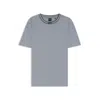 Hugo Boss Cotton Jersey T-shirt With Striped Logo Graphic In Gray
