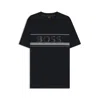 Hugo Boss Cotton-jersey T-shirt With Stripes And Logo In Blue