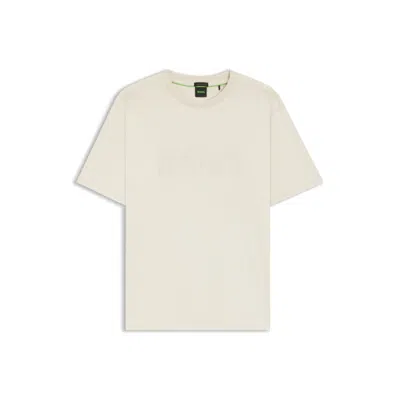 Hugo Boss Cotton-jersey T-shirt With Structured Logo In White
