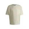 Hugo Boss Cotton-jersey T-shirt With Vertical Seams In Beige