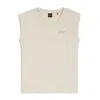 Hugo Boss Cotton-jersey Top With Crystal Logo In Metallic