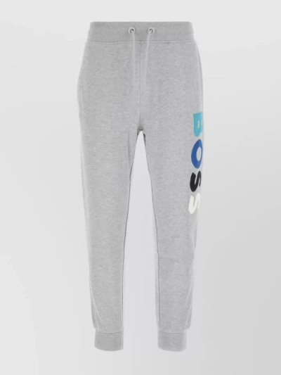 HUGO BOSS COTTON JOGGERS WITH ELASTIC WAISTBAND AND EMBROIDERED DETAILING
