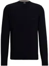 Hugo Boss Cotton-jersey Regular-fit Sweatshirt With Embroidered Logo In Blue
