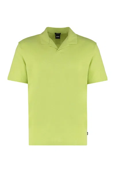 HUGO BOSS COTTON-LINEN POLO SHIRT