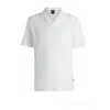 Hugo Boss Boss Cotton And Linen Polo Shirt In White