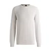 Hugo Boss Cotton-linen Sweater With Striped Knit In White