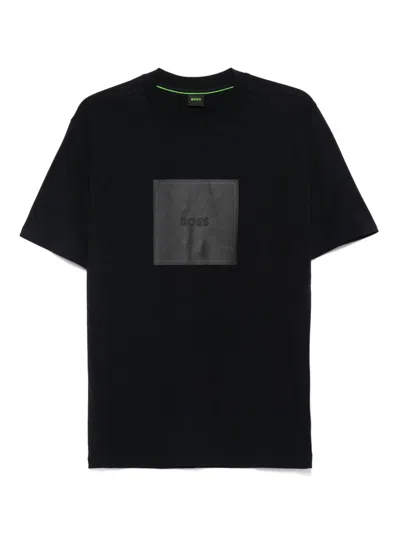 Hugo Boss Cotton Logo-artwork T-shirt In Blue
