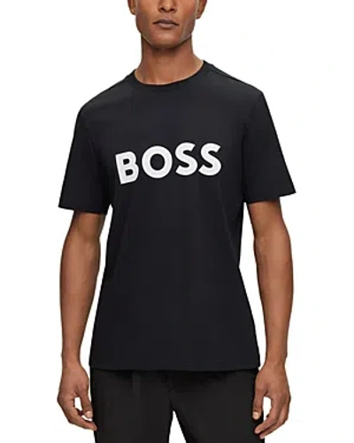 Hugo Boss Cotton Logo Graphic Tee In Blk