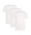 Hugo Boss Three-pack Of Logo-embroidered T-shirts In Cotton In White