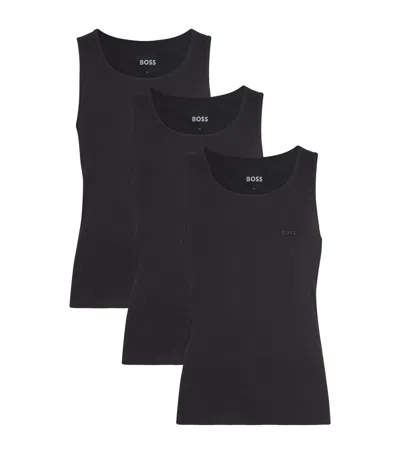 Hugo Boss Cotton Logo Tank Top In Black
