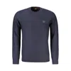 Hugo Boss Blue Cotton Men Sweater In Blue