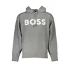 Hugo Boss Elegant Gray Hooded Sweatshirt With Logo In Grey