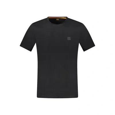 Hugo Boss Logo-embroidered T-shirt In Black