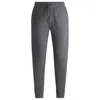 Hugo Boss Cotton Pajama Bottoms With Embroidered Logo In Grey