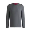 Hugo Boss Cotton Pajama Top With Embroidered Logo In Grey