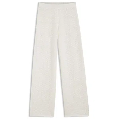 Hugo Boss Cotton Trousers With Micro-lace Structure In White