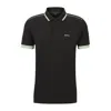 Hugo Boss Cotton-piqu Polo Shirt With Contrast Stripes And Logo In Dark Grey