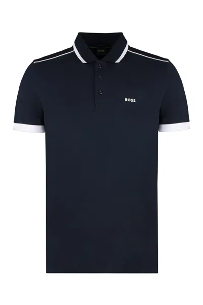 Hugo Boss Cotton-piqué Polo Shirt In Blue