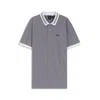 Hugo Boss Cotton-piqué Polo Shirt With Dot Print In Gray