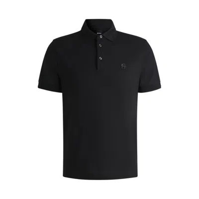 HUGO BOSS COTTON-PIQUÉ POLO SHIRT WITH DOUBLE B MONOGRAM