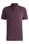 Hugo Boss Boss  Logo Embroidered Polo Shirt In Purple