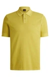 Hugo Boss Cotton-piqué Polo Shirt With Logo Print In Green