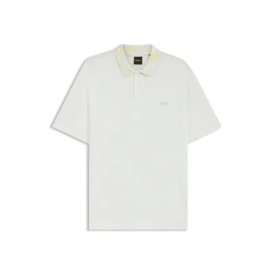 Hugo Boss Cotton-piqué Polo Shirt With Patterned Collar