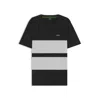 Hugo Boss Cotton Piqué T-shirt With Sleeve Stripes In Black