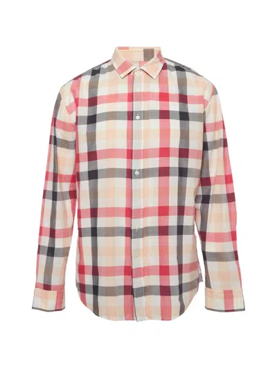 Pre-owned Hugo Boss Cotton Plaid Shirt In Orange