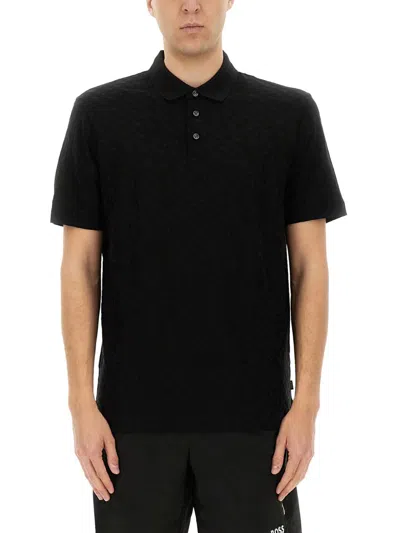 Hugo Boss Cotton Polo In Black