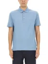 Hugo Boss Boss Camel Breathable Cotton Polo With Buttoned Placket In Blue