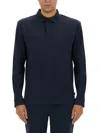 Hugo Boss Polo Sweater In Virgin Wool With Embroidered Logo In Blue