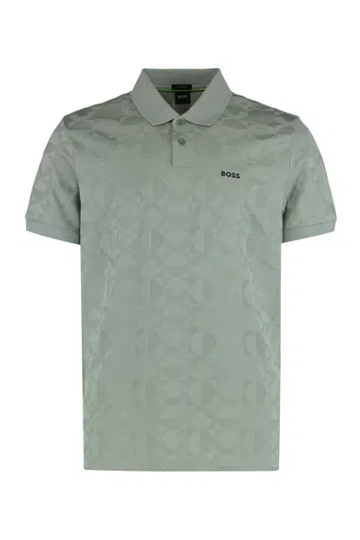 Hugo Boss Cotton Polo In Green