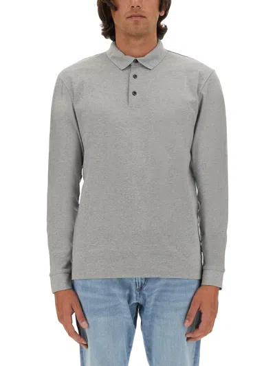 Hugo Boss Cotton Polo In Grey