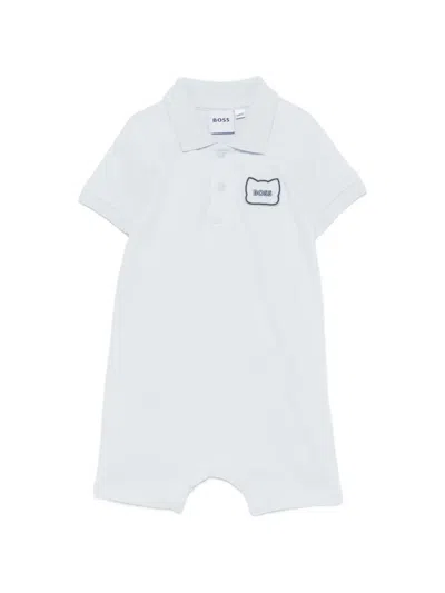 Hugo Boss Babies' Cotton Polo Romper In White