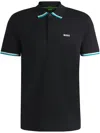 Hugo Boss Cotton Polo Shirt In 黑色