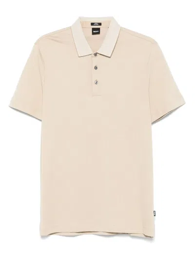 Hugo Boss Cotton Polo Shirt In Neutral