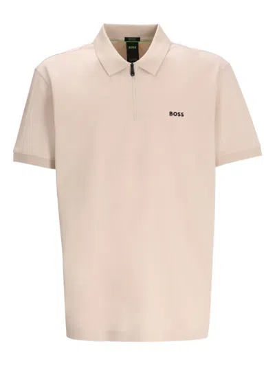 Hugo Boss Beige Regular Fit Logo Polo In Neutral