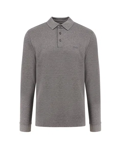 Hugo Boss Cotton Polo Shirt In Gray