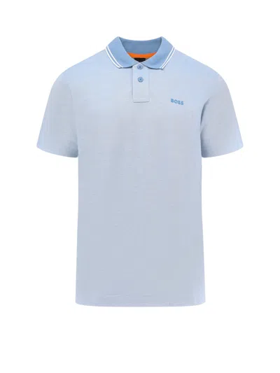 Hugo Boss Cotton Polo Shirt In Blue