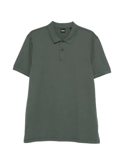 Hugo Boss Cotton Polo Shirt In Green