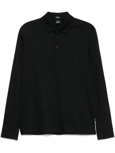 Hugo Boss Cotton Polo Shirt In Black
