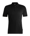 Hugo Boss Regular-fit Polo Shirt In Mercerized Italian Cotton In Black