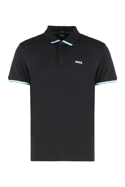 Hugo Boss Cotton Polo Shirt In Black