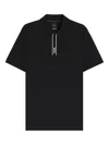 Hugo Boss Paddy Polo Shirt With Striped Placket And Logo In Black